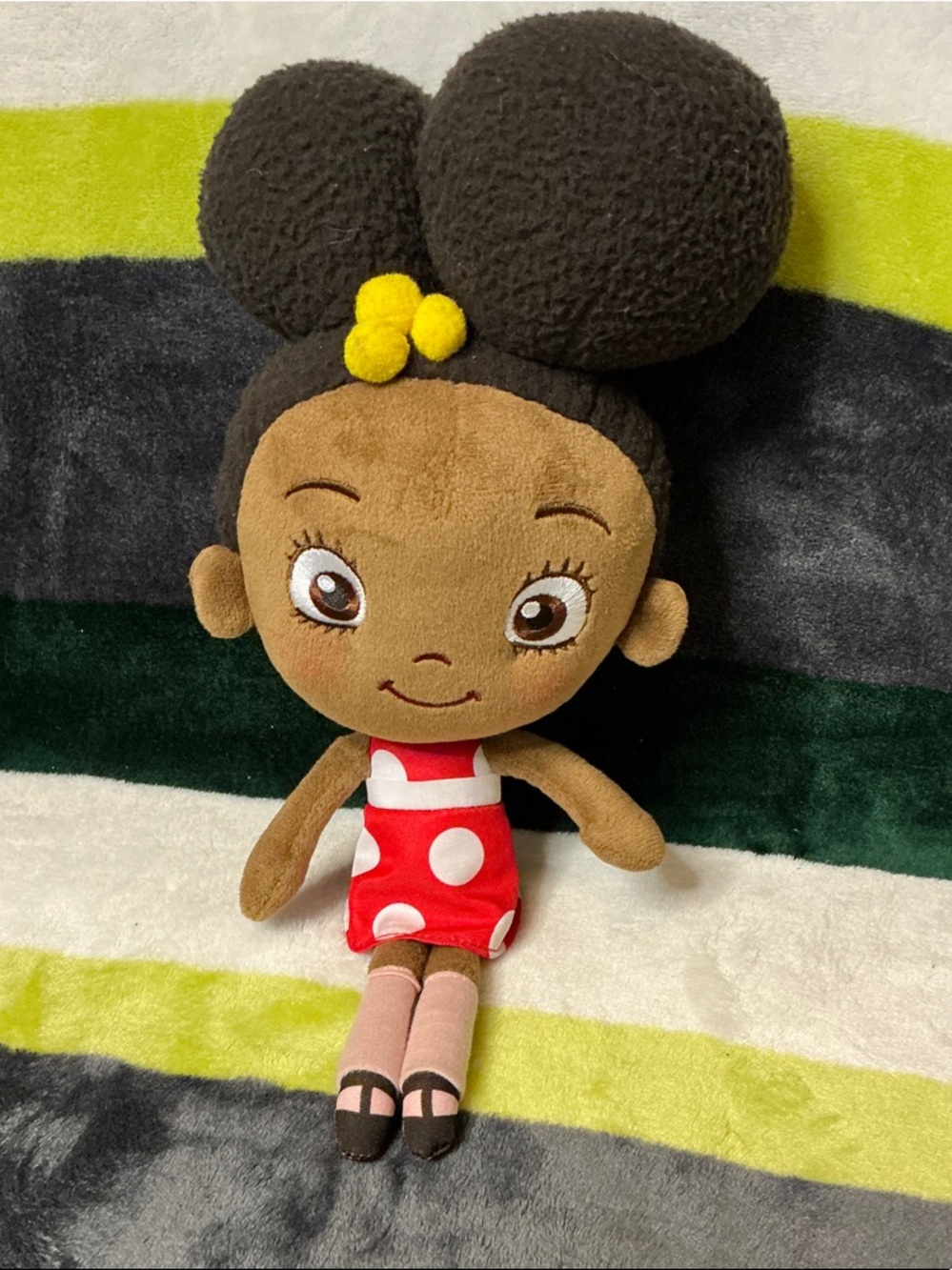 Netflix Plush Ada TwisDoll in Red Polka Dot Dress with Brown Hair and Yellow Bow